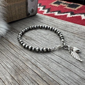 Navajo Pearl Handmade 5 & 6mm Bracelet ~ German Silver beads