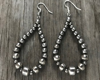 Beautiful Handmade Navajo Pearl Dangle Earrings