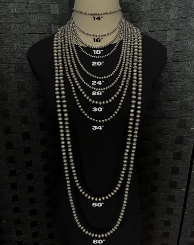 Handmade Navajo Pearl Necklace All 10mm Choose Length Bold & Beautiful image 8