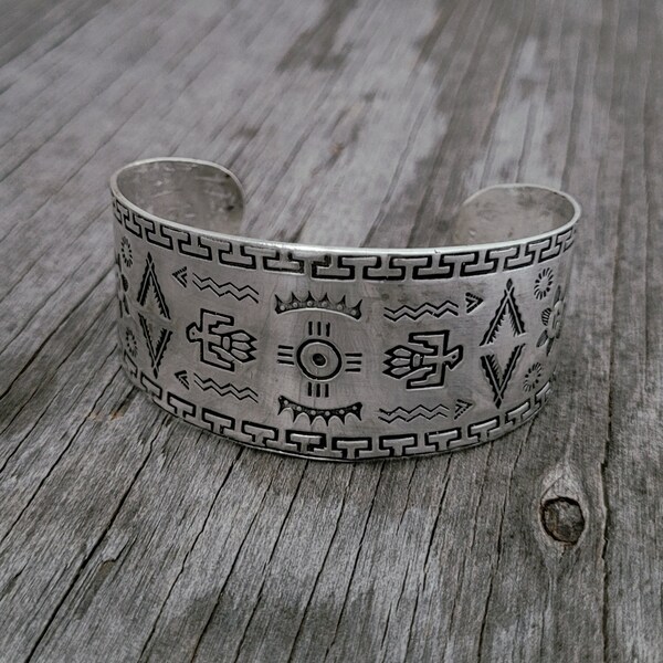 Cuffs all Navajo handmade, hand stamped sterling silver