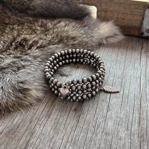 Navajo Pearl 3 Row Wrap Bracelet 5 & 6mm