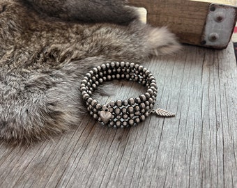 Navajo Pearl 3 Row Wrap Bracelet 5 & 6mm