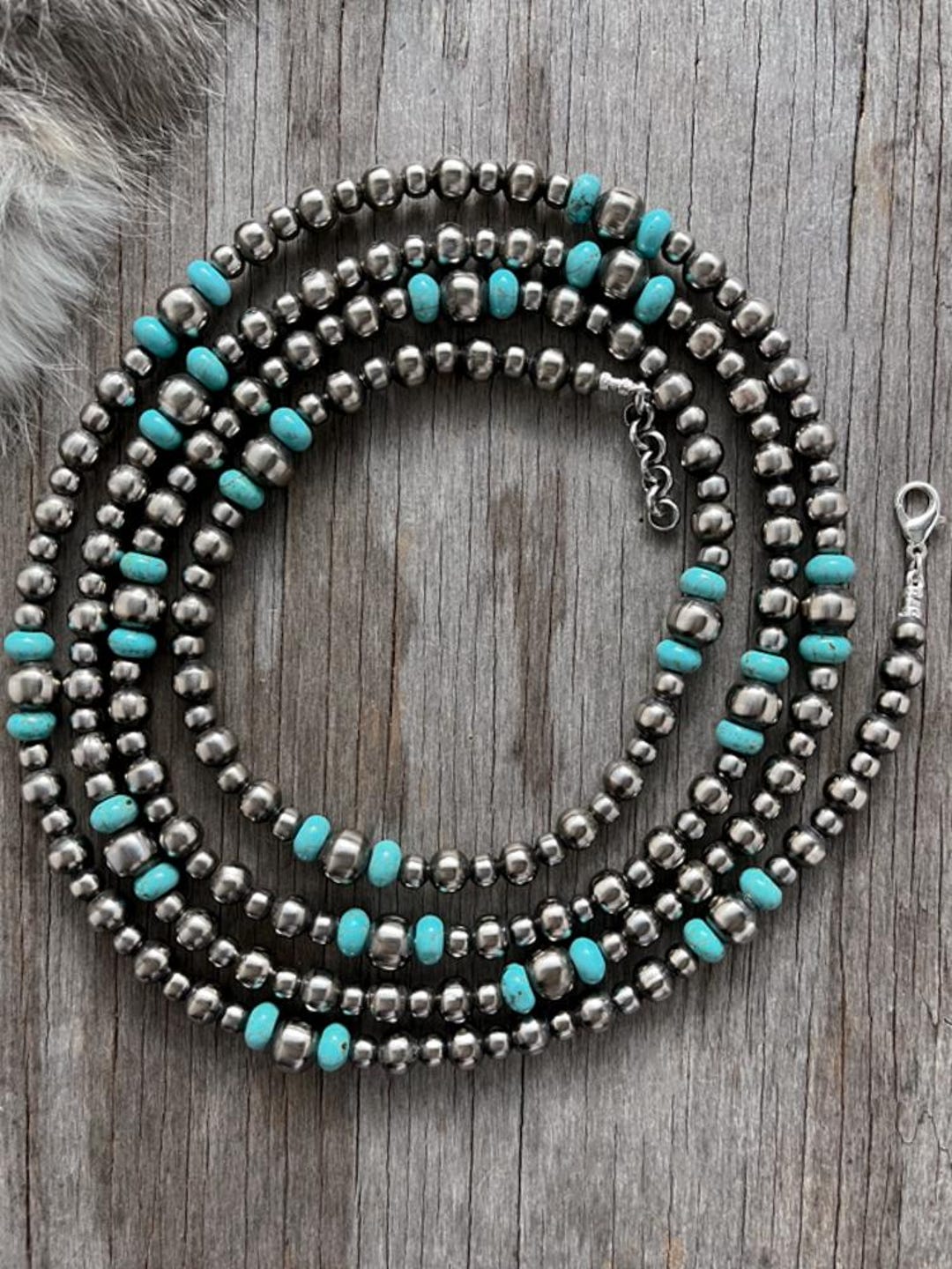 Navajo Pearl & Turquoise Necklace | Calli Co. | Brock, TX