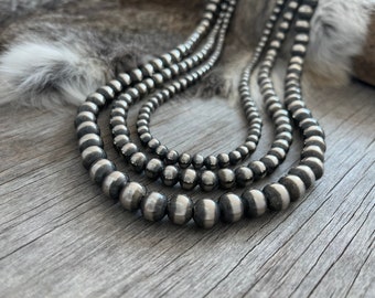 Handmade Navajo Pearls Luxurious 3-Strand Necklace ~ Choose Length ~ Made with 6, 8, & 10mm Pearls