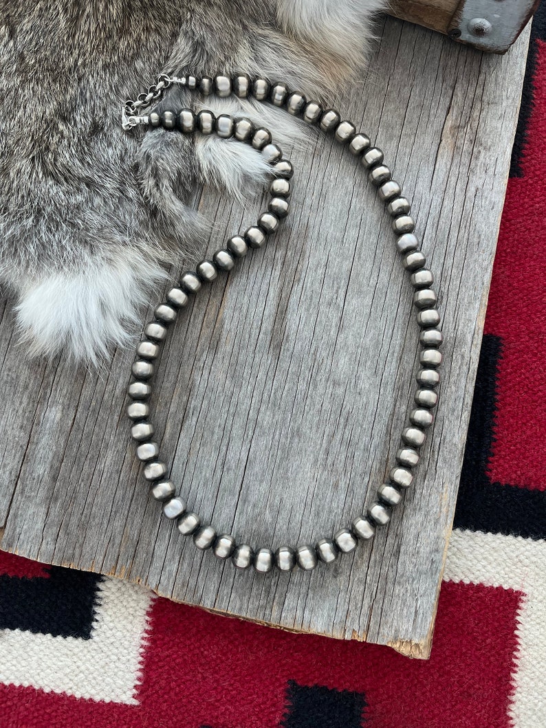 Handmade Navajo Pearl Necklace All 10mm Choose Length Bold & Beautiful image 2