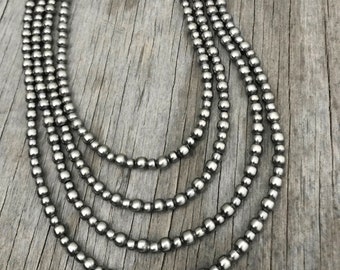 Petite Strand of 4 & 5mm Navajo Style Pearls~ Choose Necklace Length!