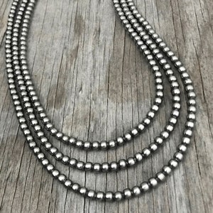 Handmade Navajo Pearl Necklace All 5mm Choose Length Lovely Petite Style image 4