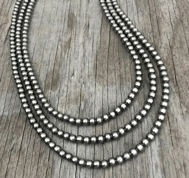 Handmade Navajo Pearl Necklace All 5mm Choose Length Lovely Petite Style image 4