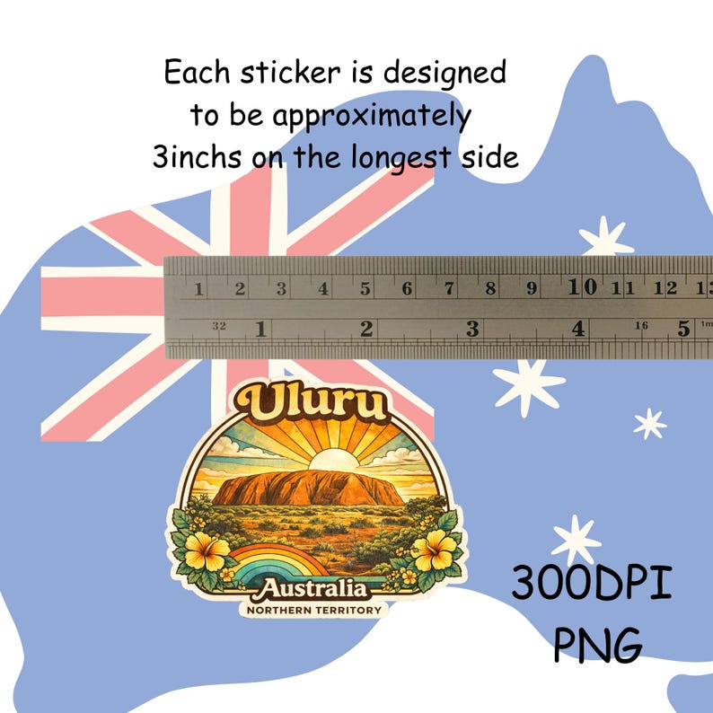 Aussie Icon PNG Bundle | 24 Australian Landmark Clipart Files | Retro ...
