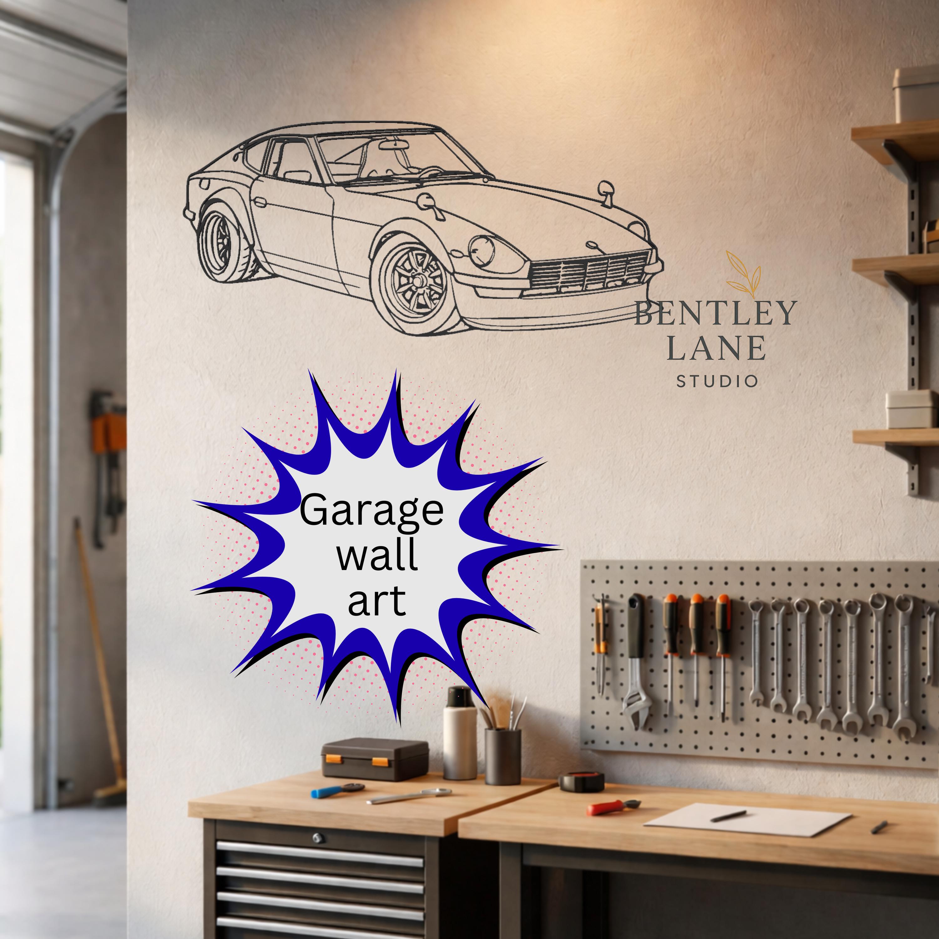 ★ Garage Art Datsun 240Z STL File | 3D Print Car Silhouette | Classic JDM 240Z