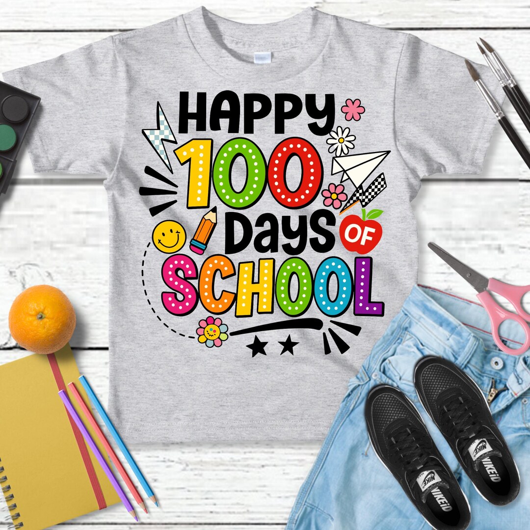 Happy 100 Days of School PNG | Kids 100th Day Shirt Sublimation ...
