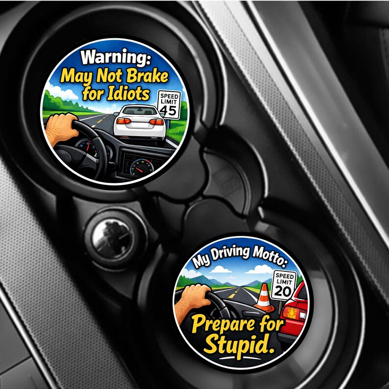 Funny Driving Car Coaster PNG Bundle | Sarcastic Driver Quotes ...
