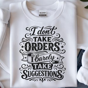 Ik neem geen bestellingen aan SVG-png-bundel | Shirtontwerp grappig sarcastisch citaat | Vintage typografie Cricut-bestand | Set sublimatie- en snijbestanden