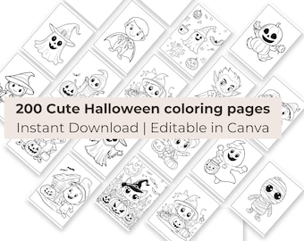 200 Cute Halloween Coloring Pages | Kids & Adults Printable PDF