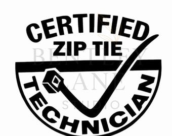 Certyfikowany technik opasek zaciskowych PNG | Zabawny technik SVG PNG na kubki, naklejki, koszulki | Przezroczyste tło | Projekt humorystyczny dla rzemieślników