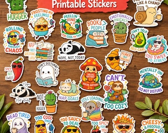 Funny Printable stickers bundle | Sarcastic Quotes PNG | Sublimation | Joke Stickers