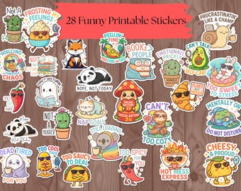 Funny Printable stickers bundle | Sarcastic Quotes PNG | Sublimation | Joke Stickers