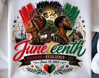 Juneteenth PNG | Black History Design Freedom Resilience Joy | June 19 1865 Shirt Design | African American Pride Sublimation PNG