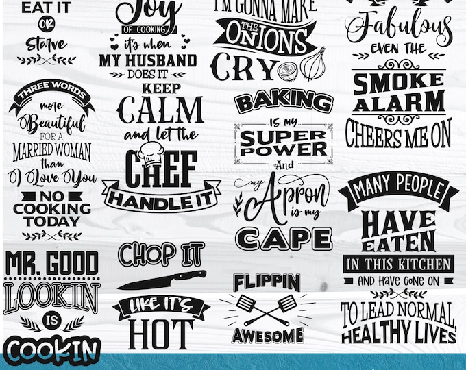 Funny Farmhouse Kitchen SVG Bundle, Cooking Cut Files (digital Download ...