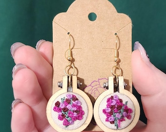 floral embroidery earrings