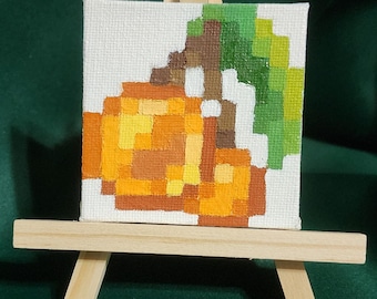 pixel art gouache paintings