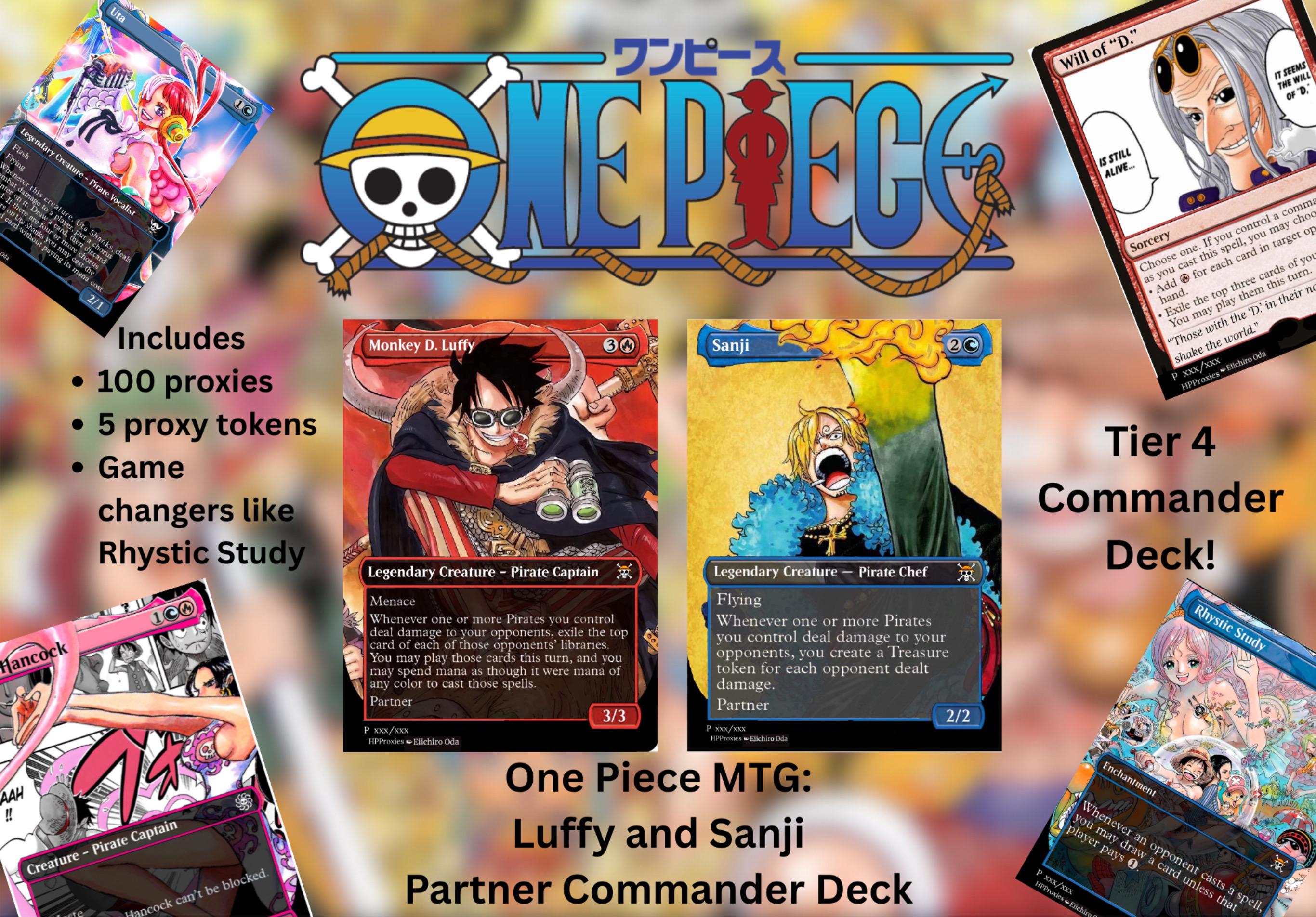 Luffy and Sanji Partner Commander Deck: Full One Piece Proxy Deck