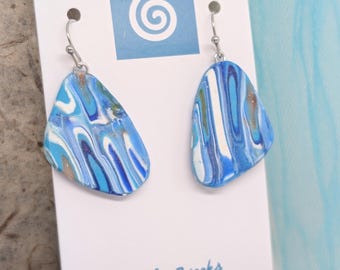 Pendientes colgantes azules de estilo bohemio costero