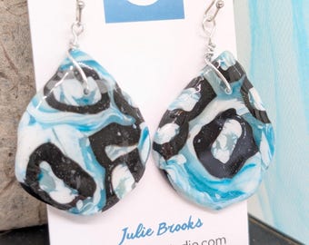 Pendientes colgantes bohemios de imitación de piedra azul