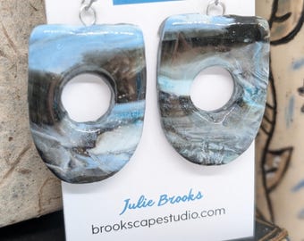 Pendientes colgantes bohemios de imitación de piedra gris