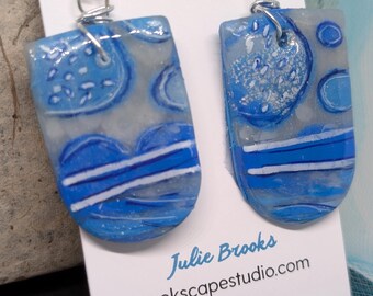 Pendientes colgantes azules de estilo bohemio costero