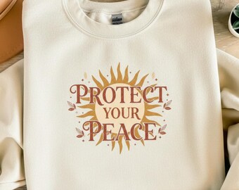 Protect Your Peace SVG PNG Boho Shirt Design (Digital Download)