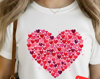 Watercolor Heart Brushstroke PNG, Valentine's Day Design (Digital Download)