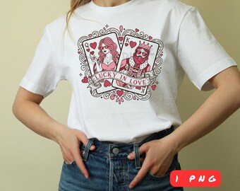 Lucky in Love PNG – King & Queen Valentine Card Design (Digital Download)