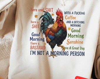 Funny Rooster PNG – Rude Sweary Chicken Design (Digital Download)
