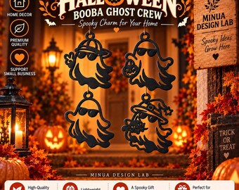 Halloween Ghost Ornament | Cute Ghost Hanging Decoration | 3D Printed Halloween Decor | Spooky Ghost Gift | Set of 4 Ghosts