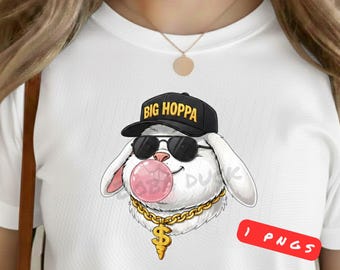 Funny Easter Bunny PNG – Big Hoppa Shirt Design (Digital Download)
