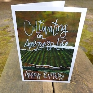 CULTIVATING a Farmer&#39;s Birthday Card, Also Great for Gardeners, Ranchers, Growers,  Or Even An Over the Hill Card,  A Farm to Table Card