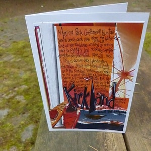 KIRKLAND, WASHINGTON, A Washington State, Puget Sound or Northwest Card, Great as a Greeting or Miss You Card by Seattle Artist  Mary Klump