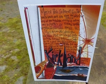 KIRKLAND, WASHINGTON, A Washington State, Puget Sound or Northwest Card, Great as a Greeting or Miss You Card by Seattle Artist  Mary Klump