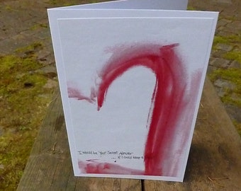SECRET ADMIRER, Card for Him or Her, New Love Gift, Valentine Cards, Wedding, Anniversary or Engagement Card, Love Greeting Card, Mary Klump