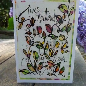 Carte d'amour, de sympathie ou de Saint-Valentin, grande source d'inspiration ou carte de souvenir, carte de mariage, d'anniversaire ou d'amitié, entrelacée