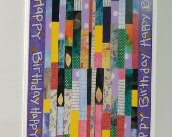 Quilt Card, Birthday for Quilter, Strip Quilt, BIRTHDAY CARD, Quilt Guild Card, Sewing Card, Patchwork Card, Fabric Lover by  Mary Klump