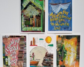 Card Assortment All about Book Love ,  All Occasion Card Set, Great for Teachers, Authors, Librarians, Book Club Members and Bookworms