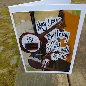 BIRTHDAY CARD, Musician Birthday, Jazz Lover, Musicians Card, Bass Player, Music Lovers, Orchestra Gift, Singers Birthday, Conductor Card image 1