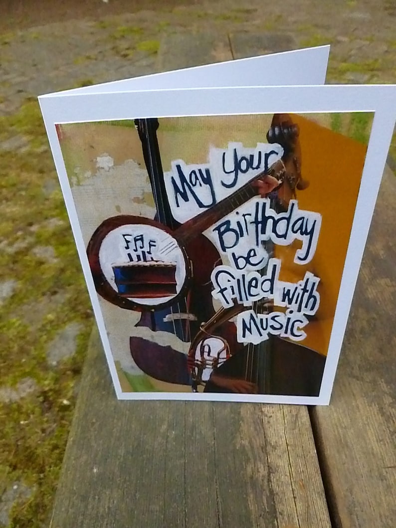 BIRTHDAY CARD, Musician Birthday, Jazz Lover, Musicians Card, Bass Player, Music Lovers, Orchestra Gift, Singers Birthday, Conductor Card image 1