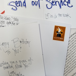 Service d'envoi, service postal, rédaction et envoi de cartes, envoi direct, envoi par la poste, envoi de cartes de Noël, cartes timbrées, envoi de votre carte