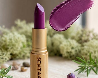 Rouge à Lèvres Minéral Naturel, Maquillage Clean et Cruelty Free, Nourrissant, Hydratant, Longue Tenue, Cadeau Écoresponsable