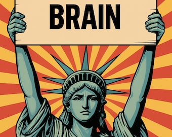 Cartel de protesta de Miss Liberty: anti-Trump, a favor de la democracia (descarga digital PNG)