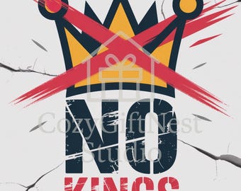 Cartel de protesta "No Kings" – Resistencia anti-Trump PNG (Descarga digital)