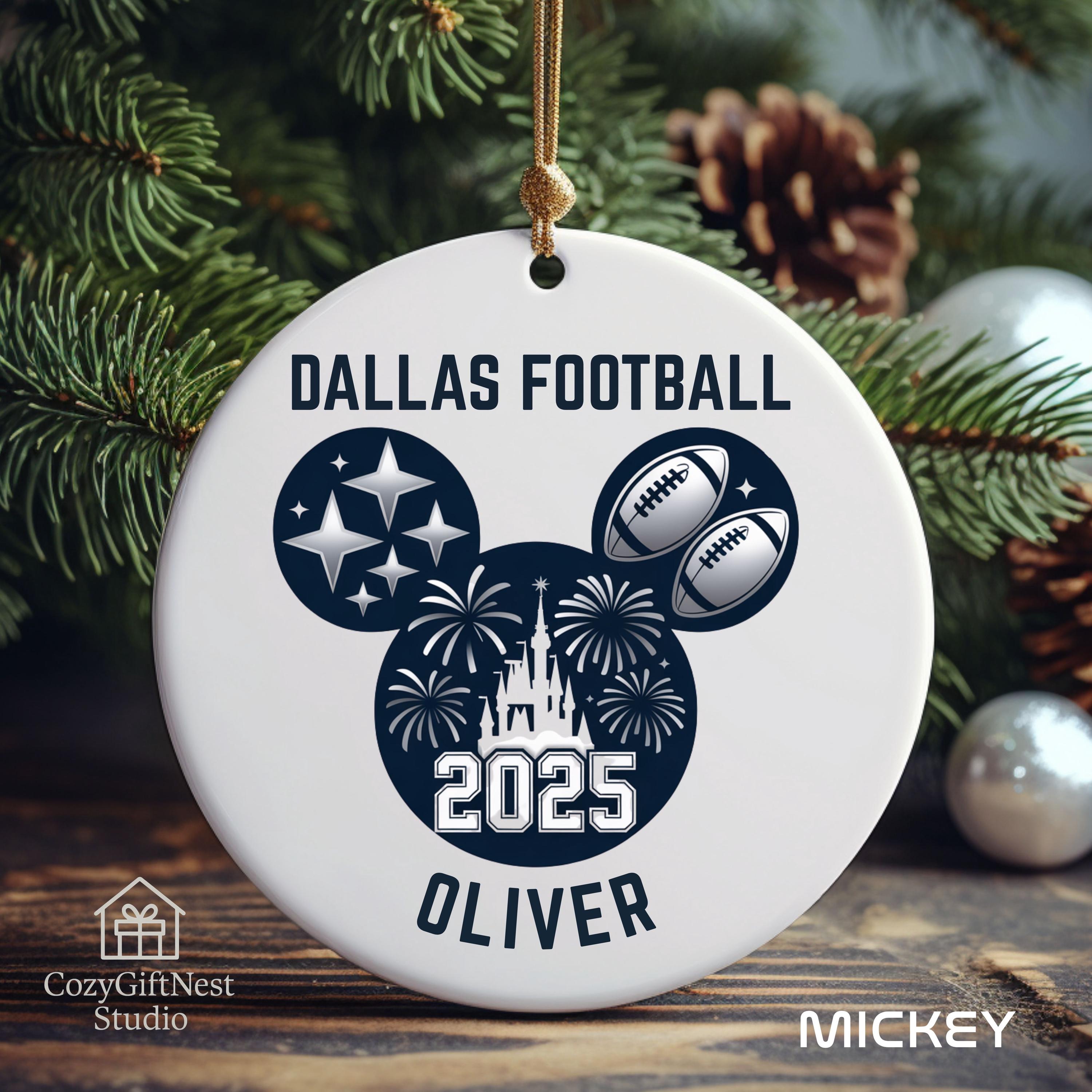 Discover Dallas Football Disney Christmas Ornament  Custom Name Mickey Dallas Keepsake